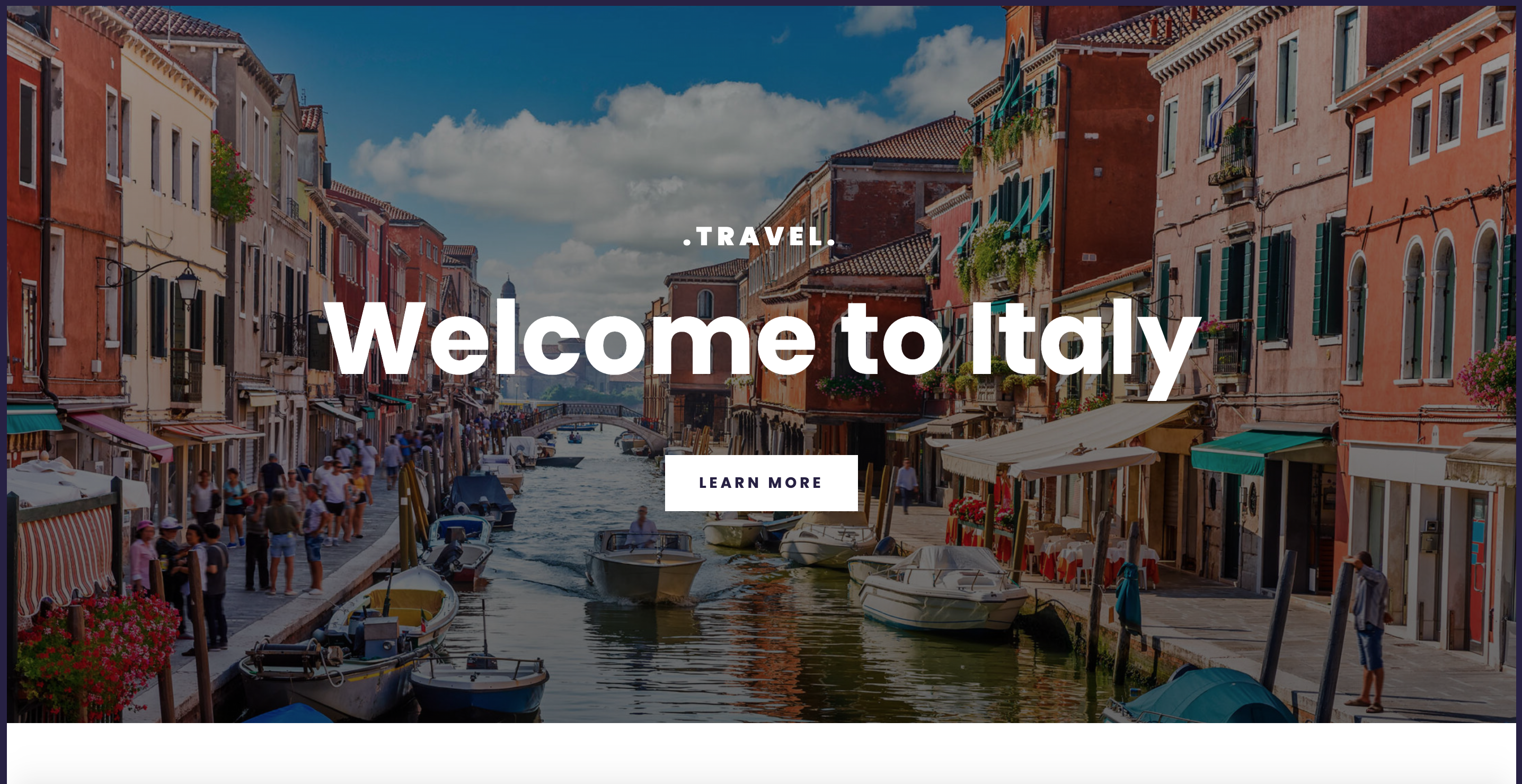 Travel Website homepage