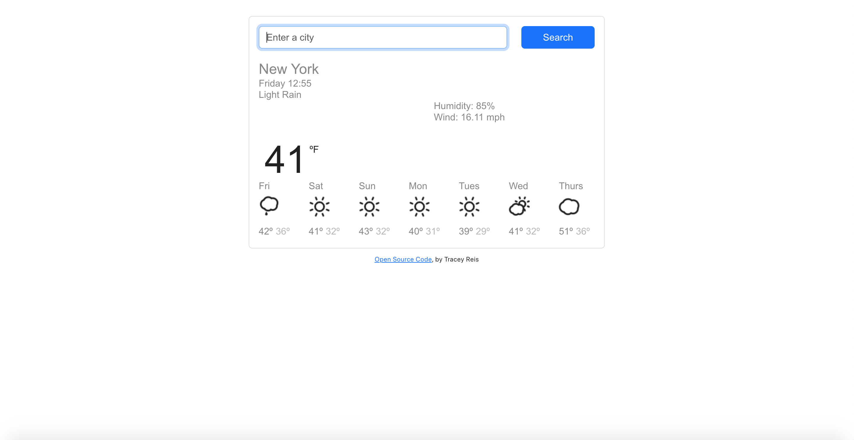 Weather App homepage